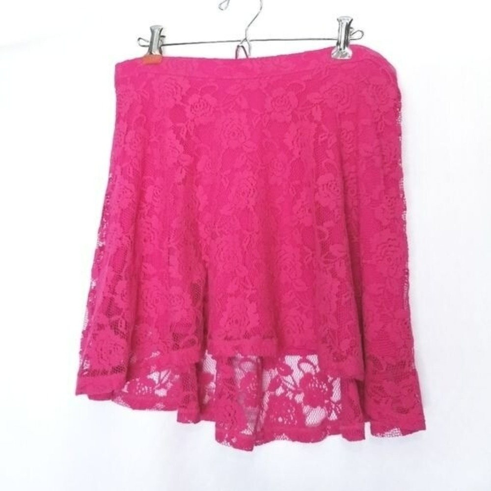 Abercrombie & Fitch Skirt Lace Overlay Pink Party Cocktail Club Mini M 90s 80s
